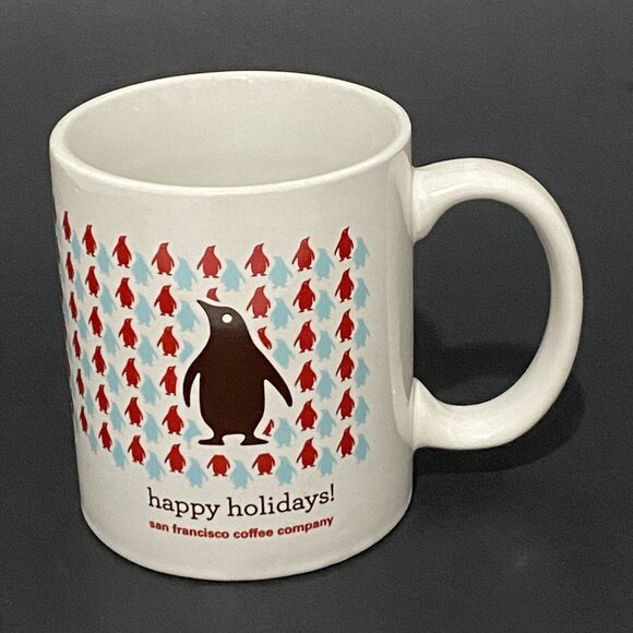Unbranded Other - San‎ Francisco Coffee Company Penguin Christmas Mug Holiday Colorful